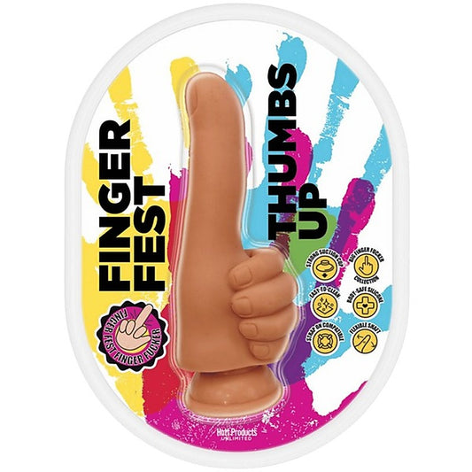 Hott Products Thumbs Up Finger Shaped Dildo Tan - Realistic Dildos