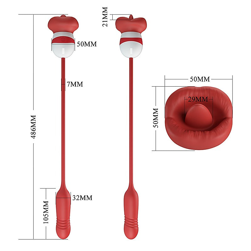 Pretty Love Ashlynn Rechargeable Clitoral Vibrator Red/White - Clit Ticklers and Pulsators