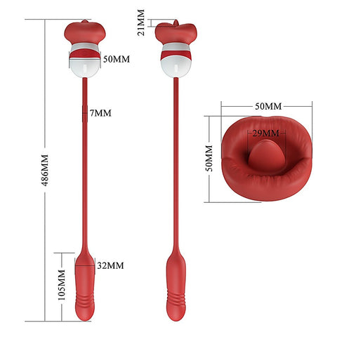 Pretty Love Ashlynn Rechargeable Clitoral Vibrator Red/White - Clit Ticklers and Pulsators