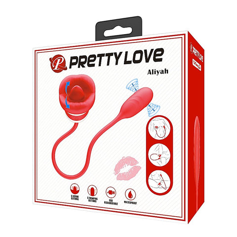 Pretty Love Aliyah Vibrating Clitoral Massager Red/White - Clit Ticklers and Pulsators