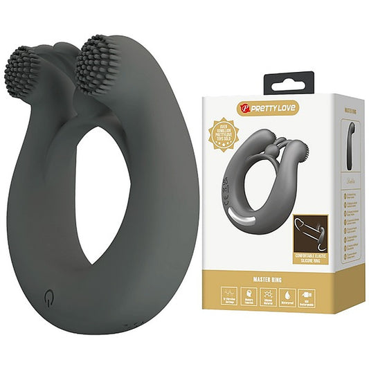 Pretty Love Master Ring Dahlia Vibrating Dick Ring Grey - Vibrating Cock Rings