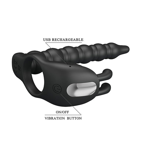 Blackney Rechargeable 7 Functions Cock Ring by Baile - Vibrating Cock Rings