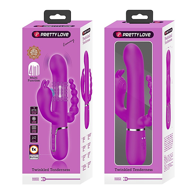 Pretty Love Cammy 4 in 1 Triple Rabbit Vibrator by Baile - Rabbit Vibrators