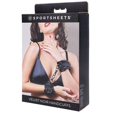 Velvet Noir BDSM Play Handcuffs by Sportsheets - Cuffs And Restraints