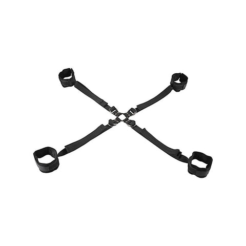 Velvet Noir Adjustable Hog Tie and Cuff Set by Sportsheets - Cuffs And Restraints