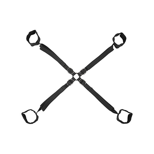 Sportsheets Velvet Noir Adjustable Hog Tie and Cuff Set - Cuffs And Restraints