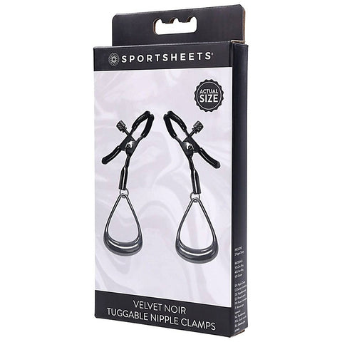 Velvet Noir Tuggable Nipple Clamps by Sportsheets - Nipple and Clit Clamps