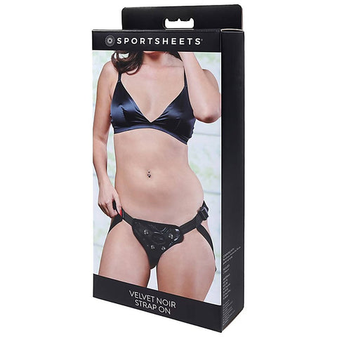 Premium Velvet Noir Strap On by Sportsheets - Strap On Sextoys