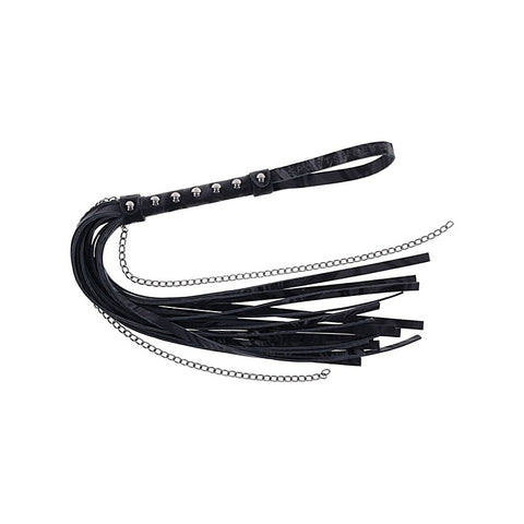 Velvet Noir Chain BDSM Play Flogger by Sportsheets - Whips And Crops