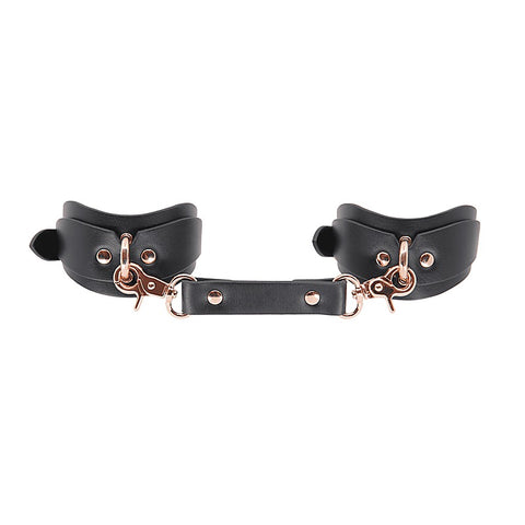 Shaped Bondage Ankle Cuffs by Love In Leather - Collars and Leads