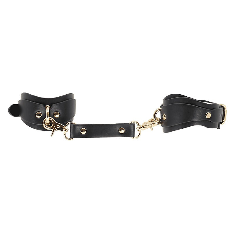 Shaped Bondage Ankle Cuffs by Love In Leather - Collars and Leads
