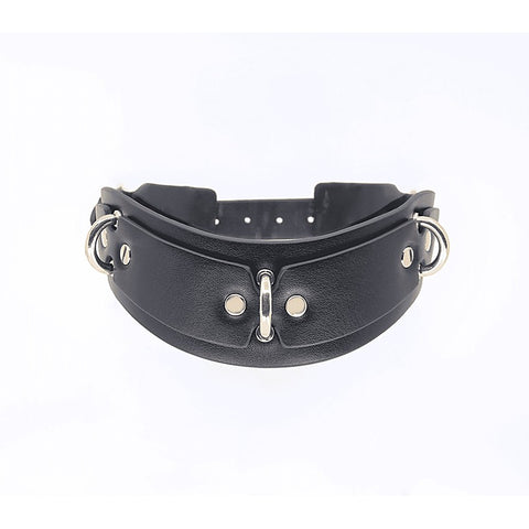 Love In Leather Posture BDSM Collar With Rings - Collars and Leads