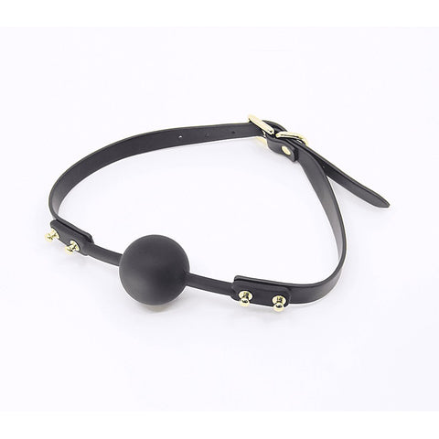 Studded Gag With Silicone Ball by Love In Leather - Bondage Gags and Bits