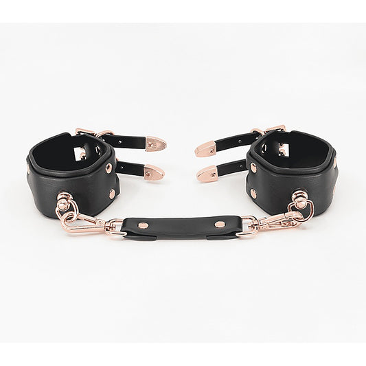 Love In Leather Double Straps Bondage Cuffs