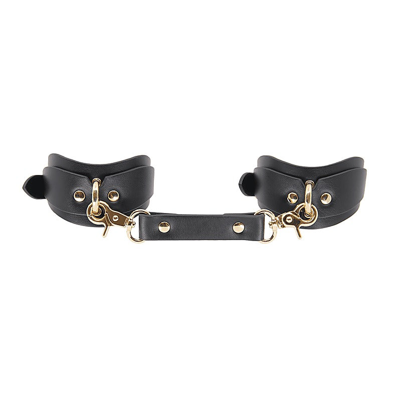 Shaped BDSM Play Wrist Cuffs by Love In Leather - Cuffs And Restraints