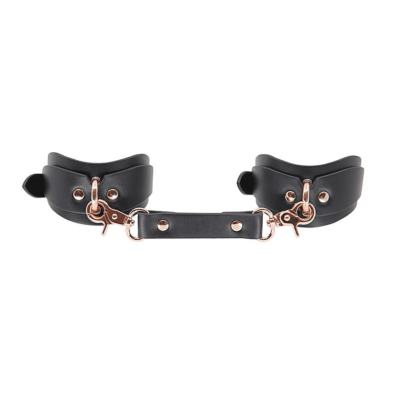 Shaped BDSM Play Wrist Cuffs by Love In Leather - Cuffs And Restraints