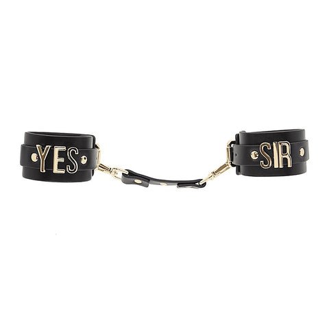Love In Leather Yes Sir Faux Leather Wrist Cuffs