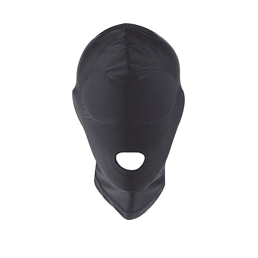Love In Leather Lycra BDSM Hood With Mouth Opening - Bondage Hoods