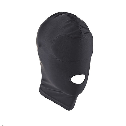 Love In Leather Lycra BDSM Hood With Mouth Opening - Bondage Hoods