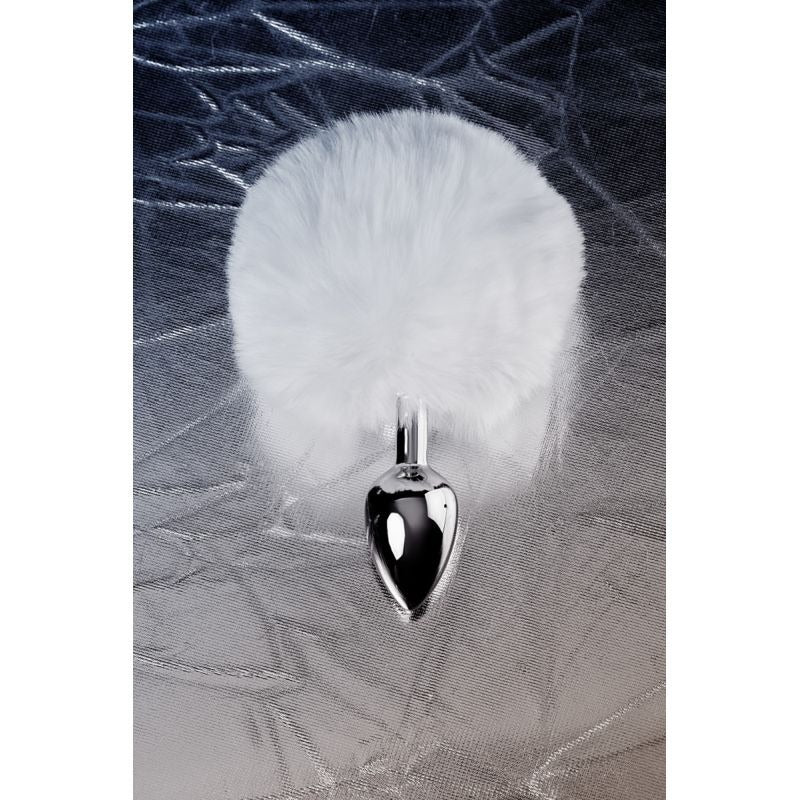 Metal Silver Anal Plug Small With Coloured Tail by ToyFa - Butt Plugs