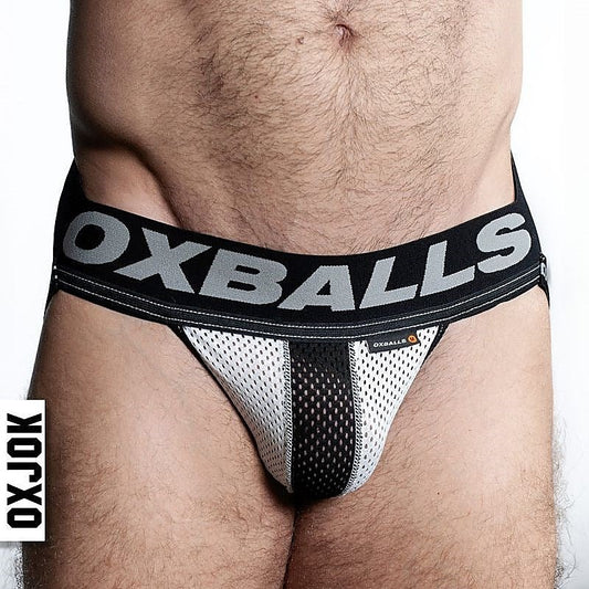 Oxballs Airmesh Swagger Mens Jockstrap Ice White - Jocks and G-Strings