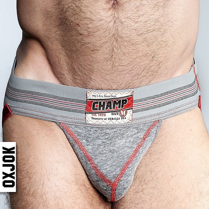 Oxballs Champ Vintage Male Jockstrap Gray Heather - Jocks and G-Strings