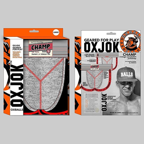 Oxballs Champ Vintage Male Jockstrap Gray Heather - Jocks and G-Strings