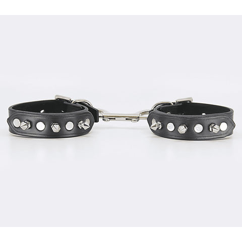 Spiked Leather Ankle Restraints by Love In Leather - Cuffs And Restraints