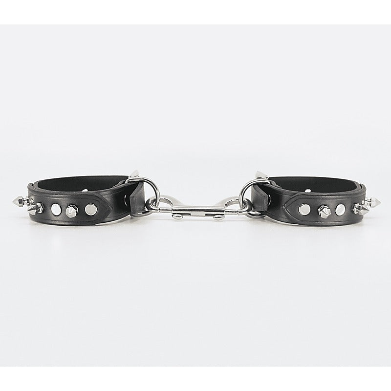 Spiked Leather Ankle Restraints by Love In Leather - Cuffs And Restraints