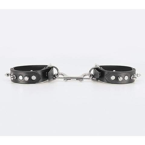 Spiked Leather Ankle Restraints by Love In Leather - Cuffs And Restraints