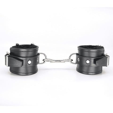 Sheepskin Lined Ankle Restraints by Love In Leather - Cuffs And Restraints