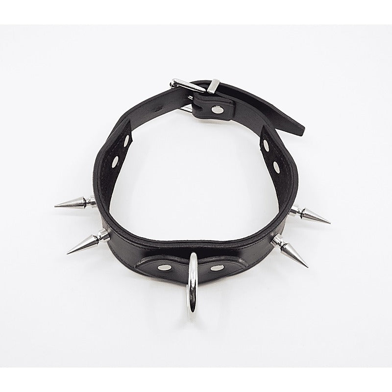BDSM Collar With Long Spikes by Love In Leather - Collars and Leads