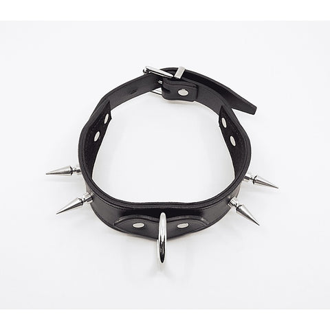 BDSM Collar With Long Spikes by Love In Leather - Collars and Leads
