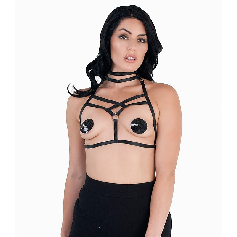 Intricate Harness Style Women's Bralette by Love In Leather - Her Fetish