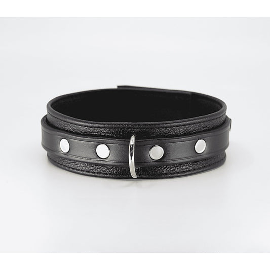 Love In Leather Flat & Grained Italian Leather Collar - Collars and Leads