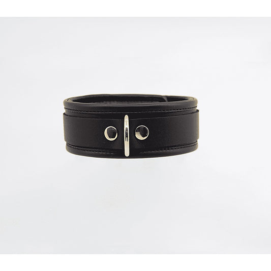 Love In Leather Fetish Collar with Coloured Hardware - Collars and Leads