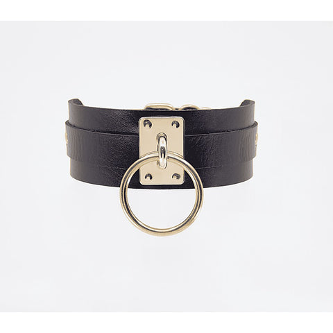 O-Ring Faux Leather BDSM Collar by Love In Leather - Collars and Leads