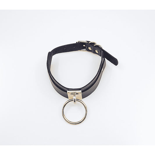 Love In Leather O-Ring Faux Leather BDSM Collar - Collars and Leads