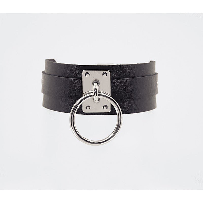 O-Ring Faux Leather BDSM Collar by Love In Leather - Collars and Leads