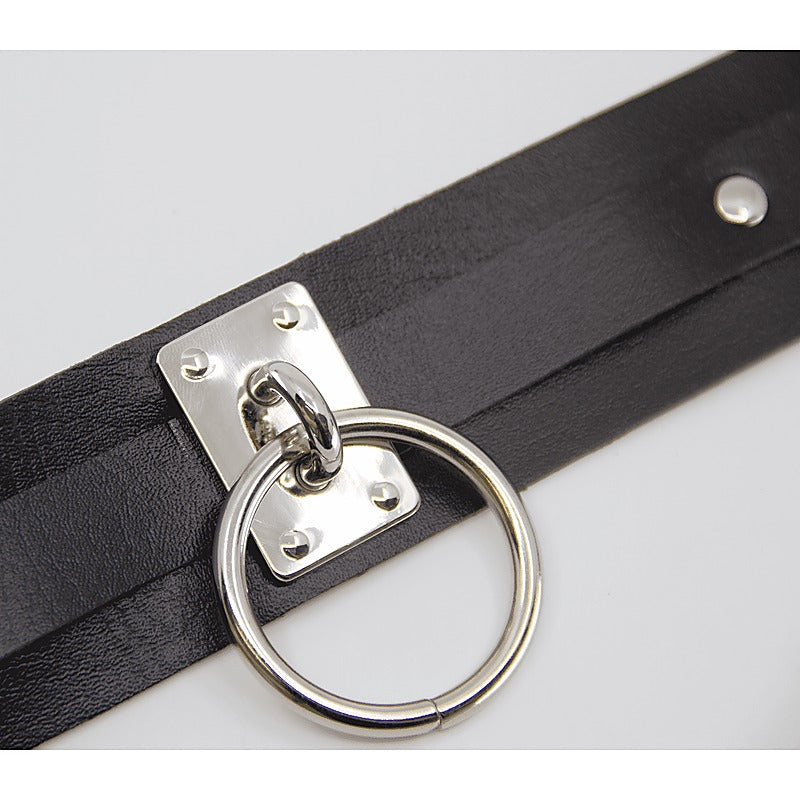 O-Ring Faux Leather BDSM Collar by Love In Leather - Collars and Leads