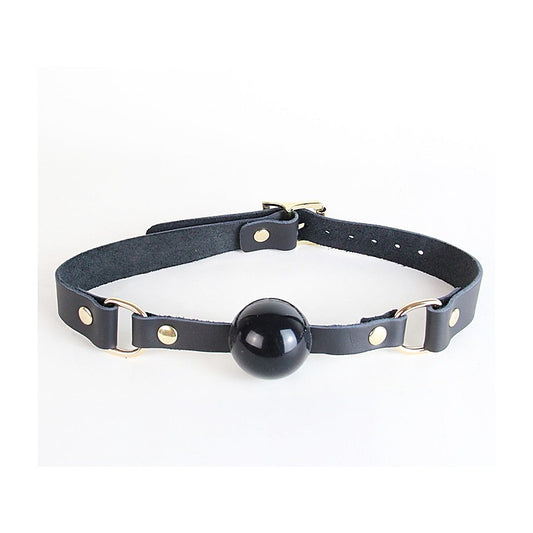 Love In Leather BDSM Gag With And Coloured hardware - Bondage Gags and Bits