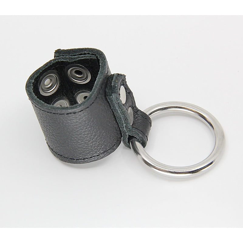 Steel Cock Ring With Ball Stretcher by Love In Leather - Cock Rings