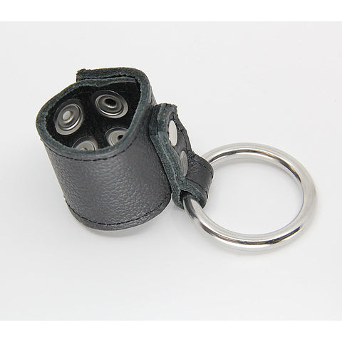 Steel Cock Ring With Ball Stretcher by Love In Leather - Cock Rings