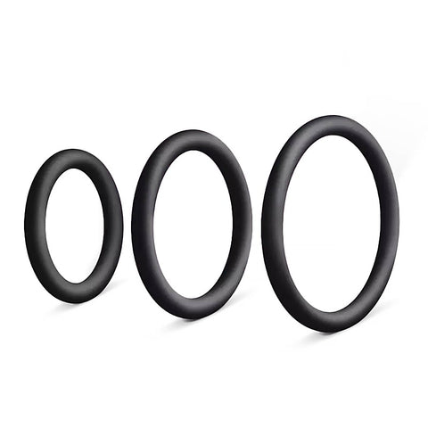 3 Pack Men's Silicone Cock Ring Set by Love In Leather - Cock Ring Sets