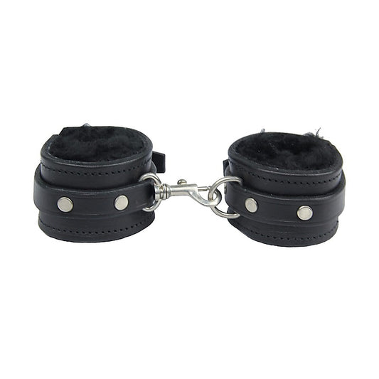 Love In Leather Light Sheepskin Lined Hand Cuffs