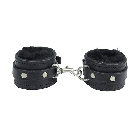 Love In Leather Light Sheepskin Lined Hand Cuffs