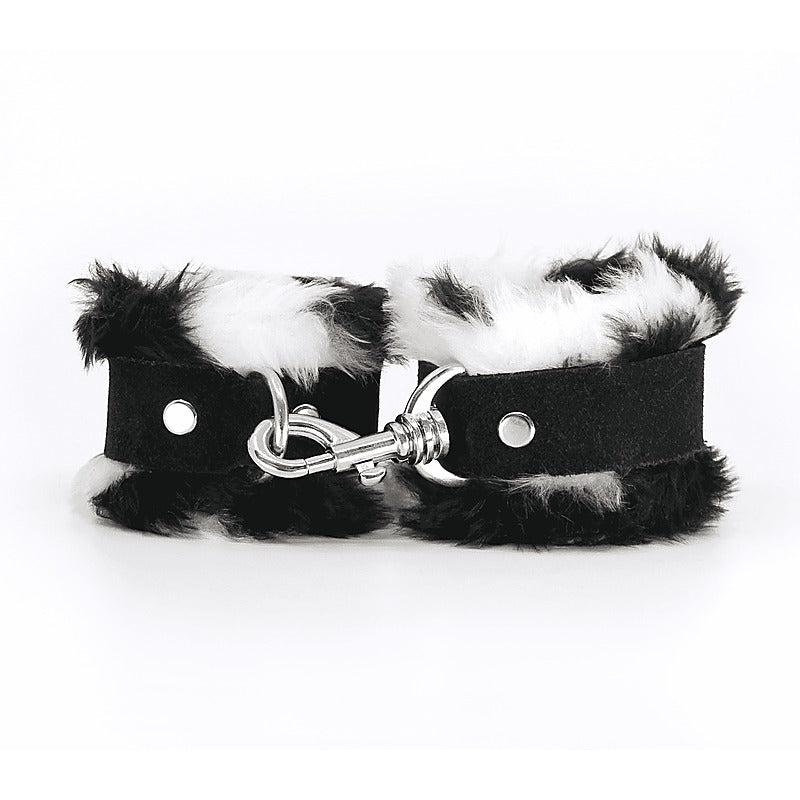 Fluffy Cuffs with Suede Leather Strap by Love In Leather - Cuffs And Restraints