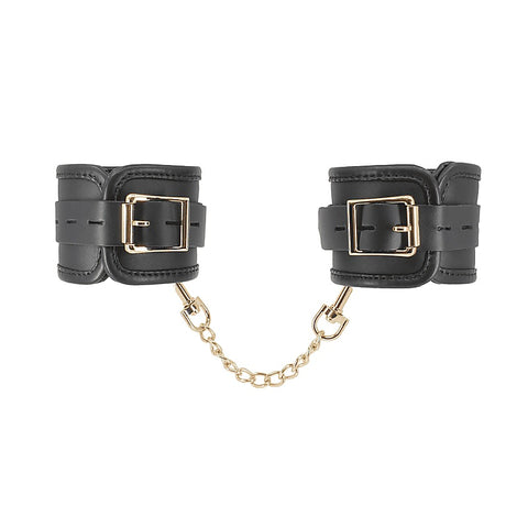 Love In Leather BDSM Hand Cuffs With Coloured Hardware - Cuffs And Restraints
