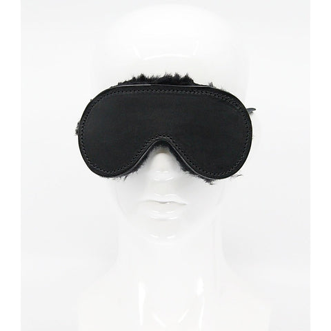 Sheepskin Lined Bondage Blindfold by Love In Leather - Masks And Blindfolds