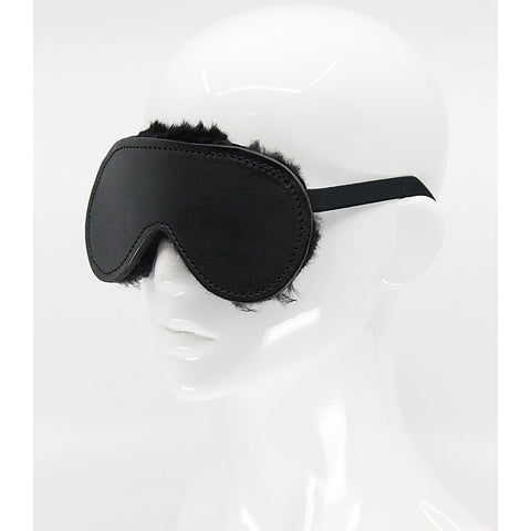 Sheepskin Lined Bondage Blindfold by Love In Leather - Masks And Blindfolds